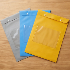 비닐 서류 봉투 투명 단추형 L홀더 파일 | 모아비닐